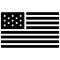 Black outline USA flag