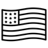 Black outline USA flag